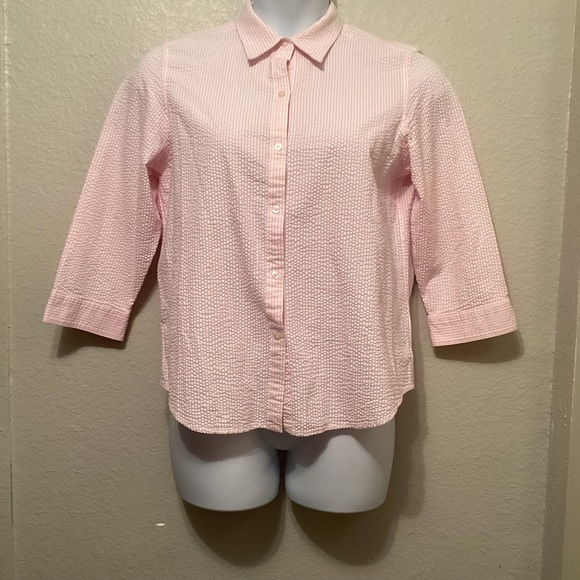 Chaps Pink Striped Button-Up Shirt XL - Picture 1 of 6